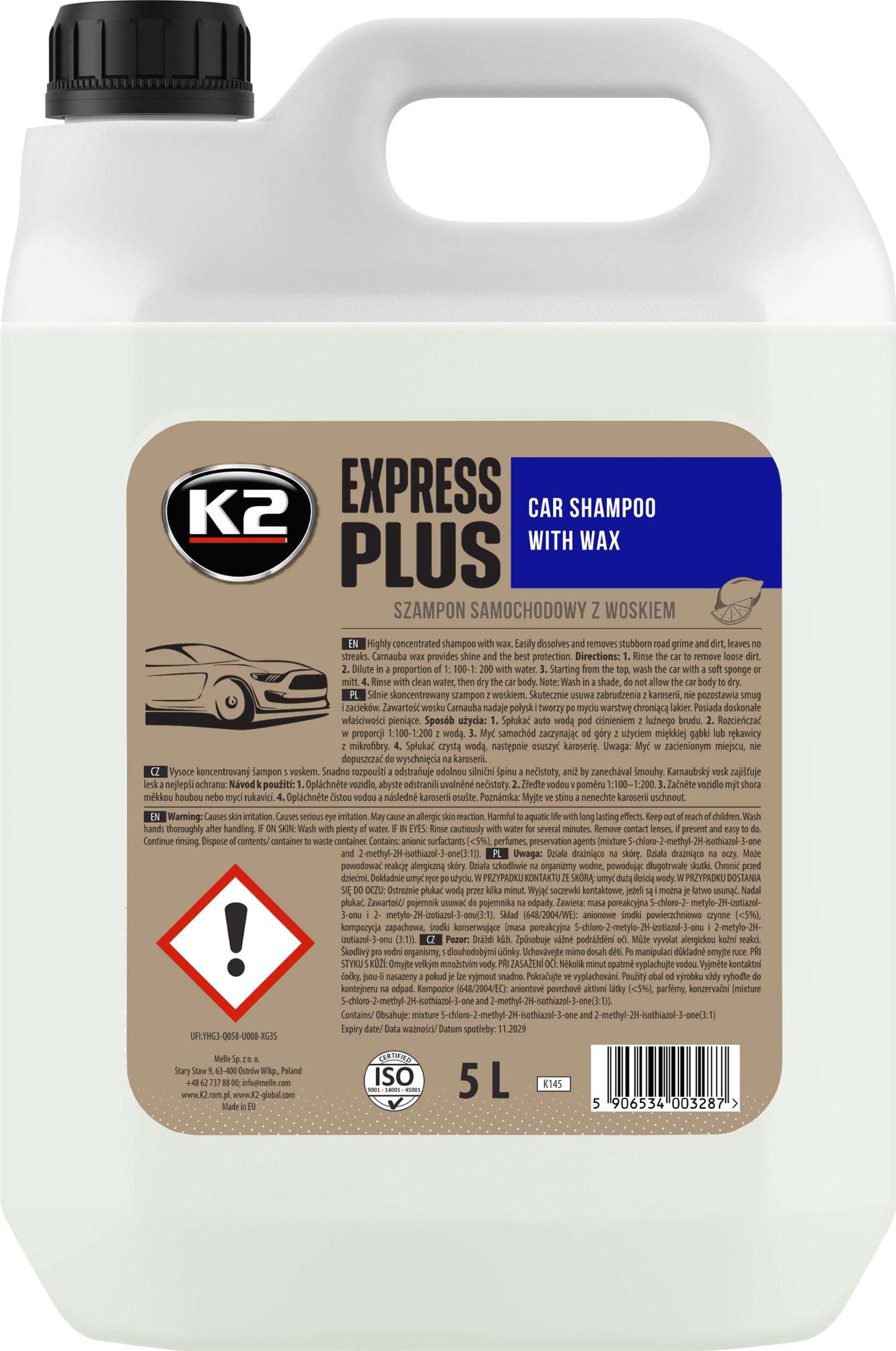 K2 EXPRESS CC 5L waxos autósampon