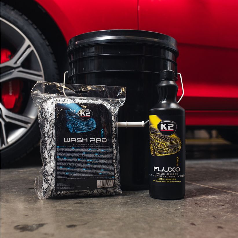K2 FLUXO PRO 1L Savas pH értékű autósampon viasz vagy kerámiabevonattal ellátott járművekhez