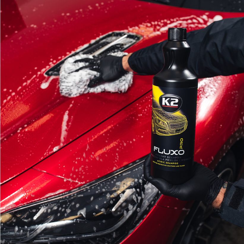 K2 FLUXO PRO 1L Savas pH értékű autósampon viasz vagy kerámiabevonattal ellátott járművekhez