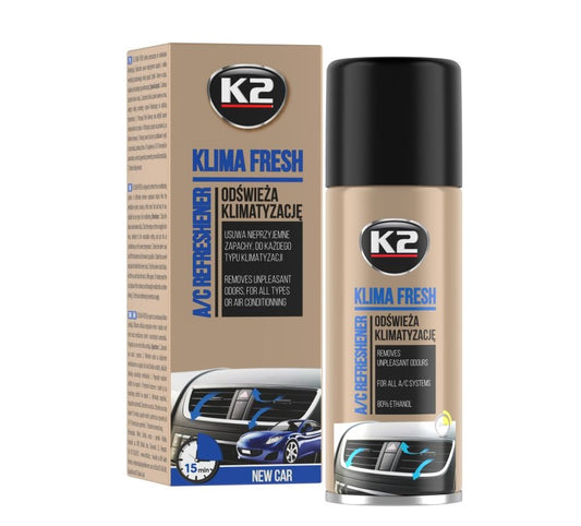 K2 KLIMA FRESH 150ml NEW CAR Új Autó klímatisztító spray klímabomba